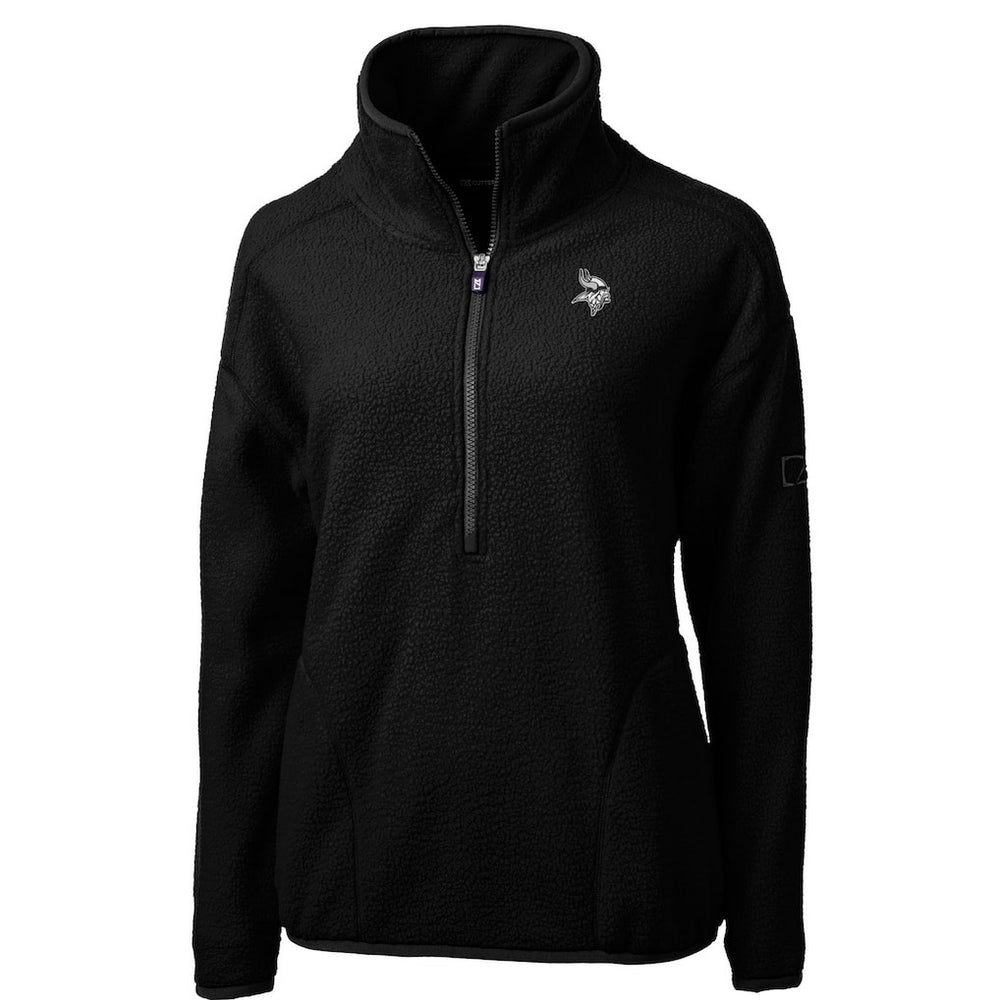 Minnesota Vikings Cutter & Buck Women's Cascade Eco Sherpa Fleece Half-Zip Jacket Black | NFL