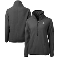 Minnesota Vikings Cutter & Buck Women's Cascade Eco Sherpa Fleece Half-Zip Jacket Gray | NFL