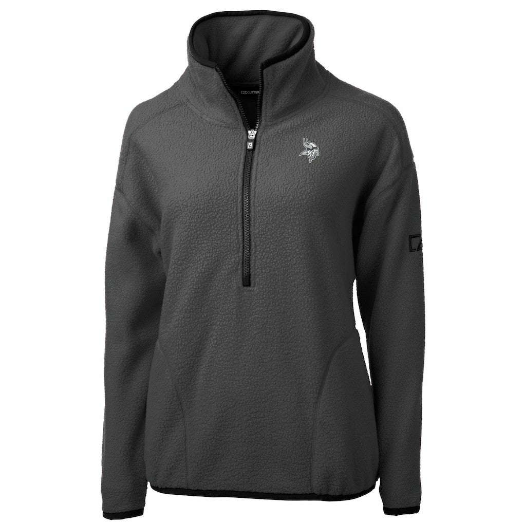 Minnesota Vikings Cutter & Buck Women's Cascade Eco Sherpa Fleece Half-Zip Jacket Gray | NFL