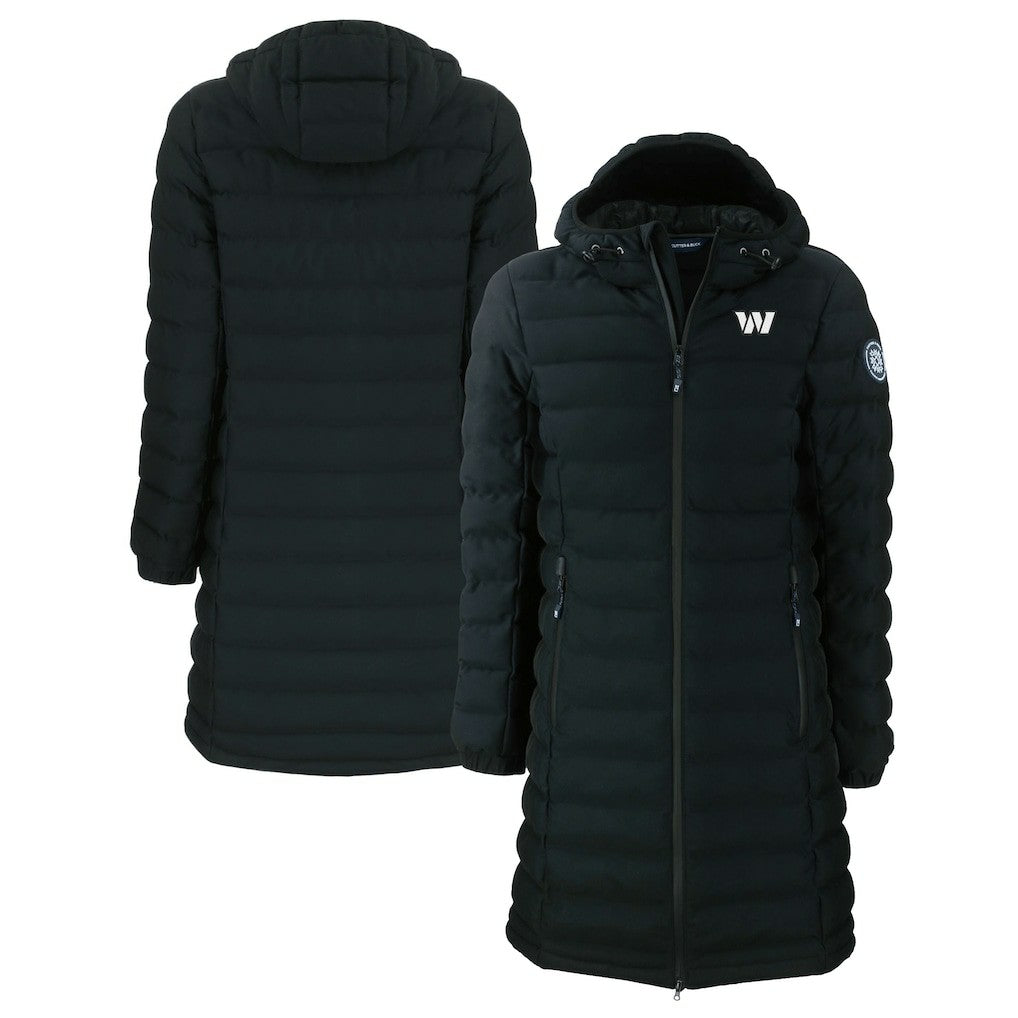 Washington Commanders Cutter & Buck Women's Mission Ridge Repreve Eco Insulated Full-Zip Hoodie Long Puffer Jacket Black | NFL
