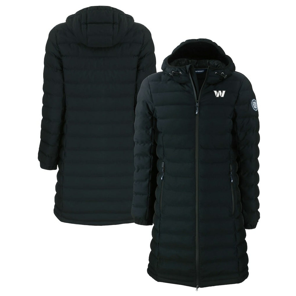 Washington Commanders Cutter & Buck Women's Mission Ridge Repreve Eco Insulated Full-Zip Hoodie Long Puffer Jacket Black | NFL