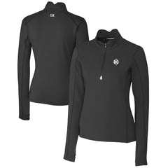 Pittsburgh Steelers Cutter & Buck Women's Traverse Stretch DryTec Quarter-Zip Top Black | NFL