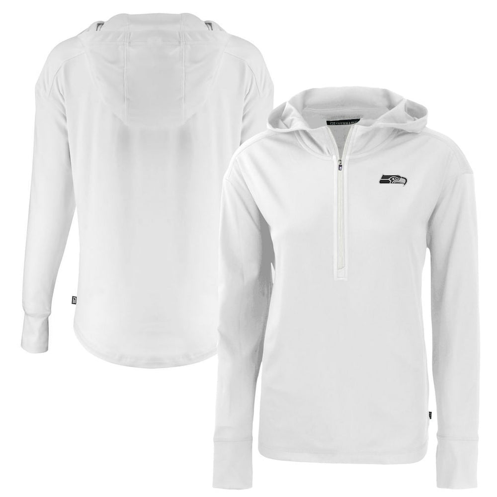 Seattle Seahawks Cutter & Buck Women's Daybreak Eco Recycled Half-Zip Hoodie White | NFL