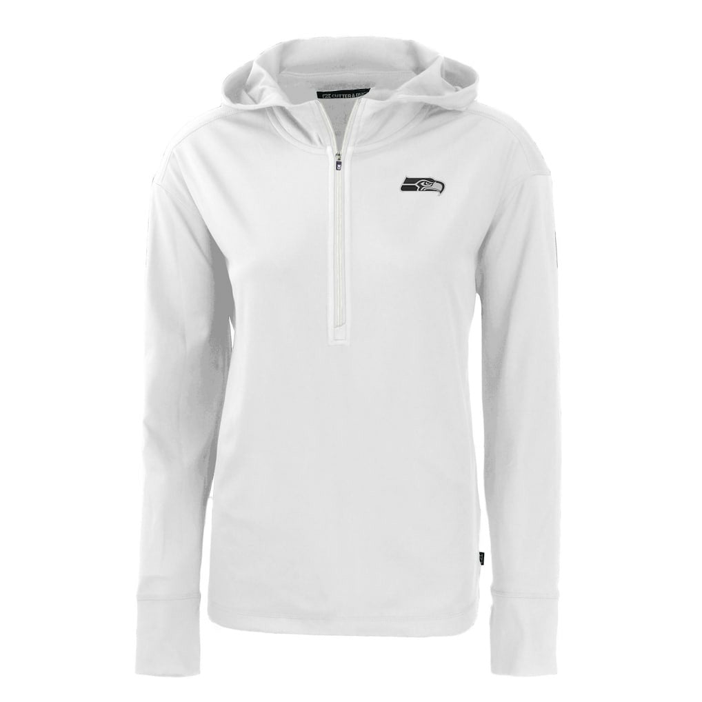 Seattle Seahawks Cutter & Buck Women's Daybreak Eco Recycled Half-Zip Hoodie White | NFL