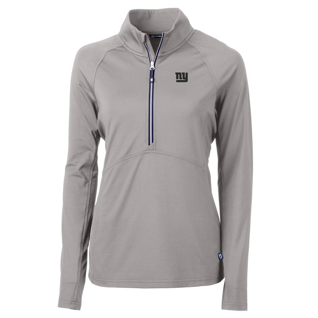 New York Giants Cutter & Buck Women's Adapt Eco Knit Stretch Recycled Raglan Half-Zip Top Gray | NFL