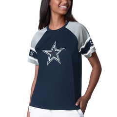 Dallas Cowboys Starter Women's 1st Rounder Color Block Raglan Top Navy | NFL