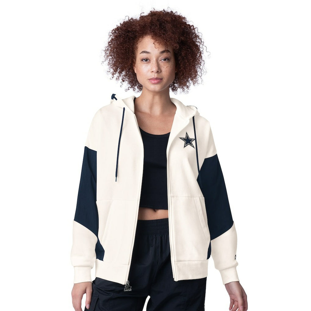 Dallas Cowboys Starter Women's Scrimmage Full-Zip Hoodie White | NFL