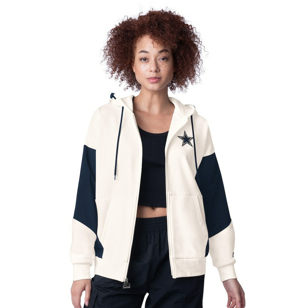 Dallas Cowboys Starter Women's Scrimmage Full-Zip Hoodie White | NFL