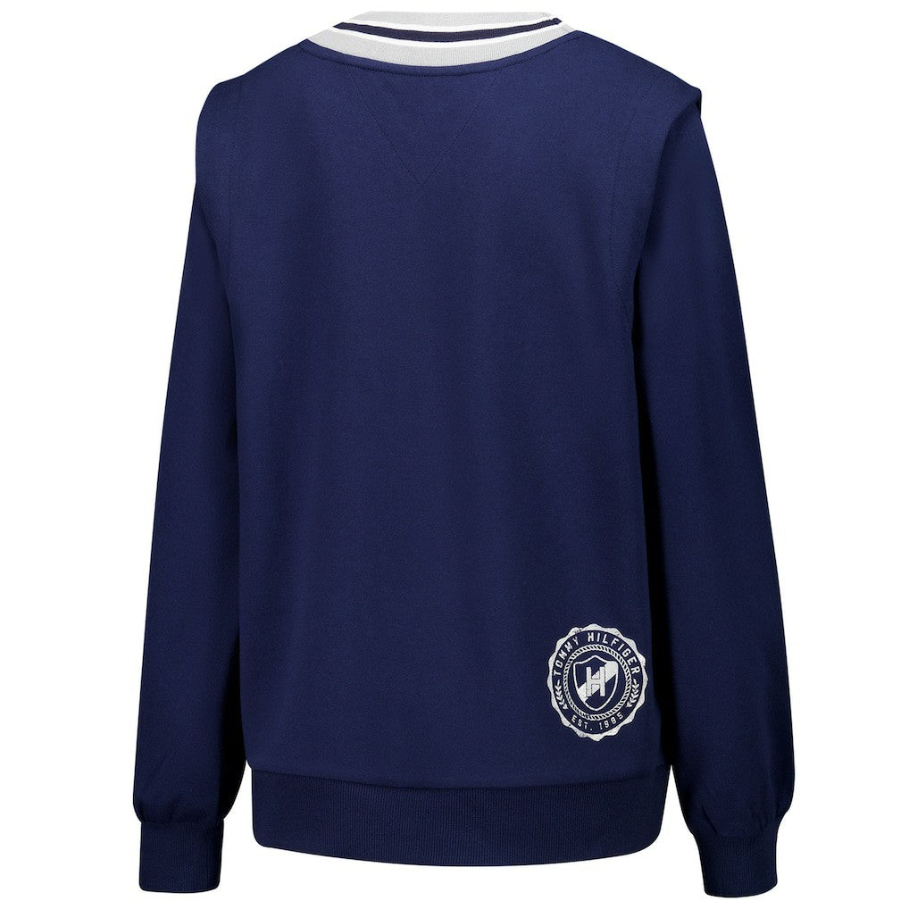 Dallas Cowboys Tommy Hilfiger Women's Alice V-Neck Pullover Sweatshirt Navy | NFL