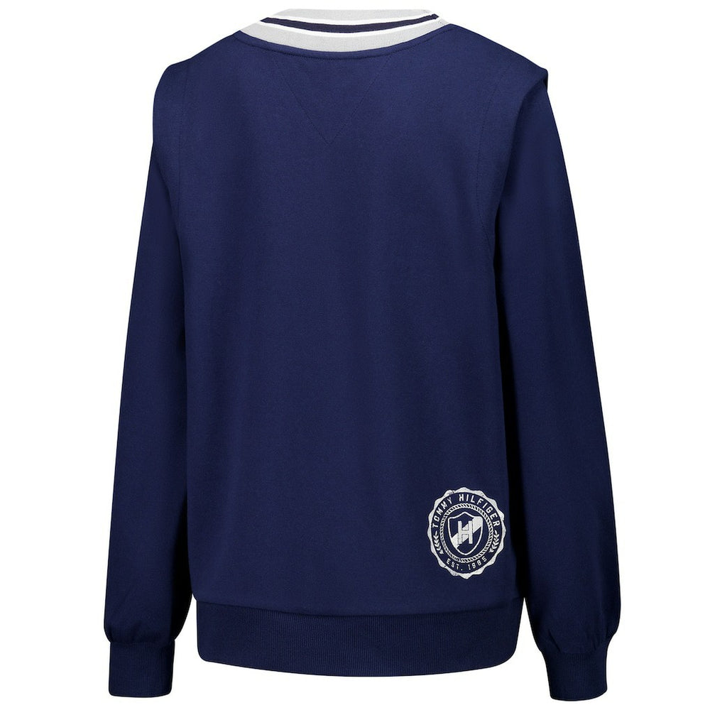 Dallas Cowboys Tommy Hilfiger Women's Alice V-Neck Pullover Sweatshirt Navy | NFL