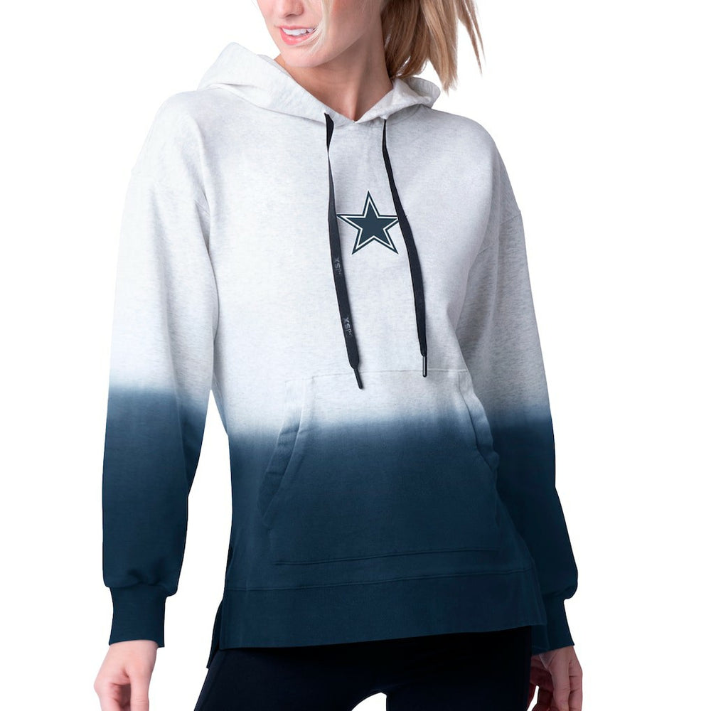 Dallas Cowboys MSX by Michael Strahan Women's Daniela Pullover Hoodie Heather Gray/Navy | NFL