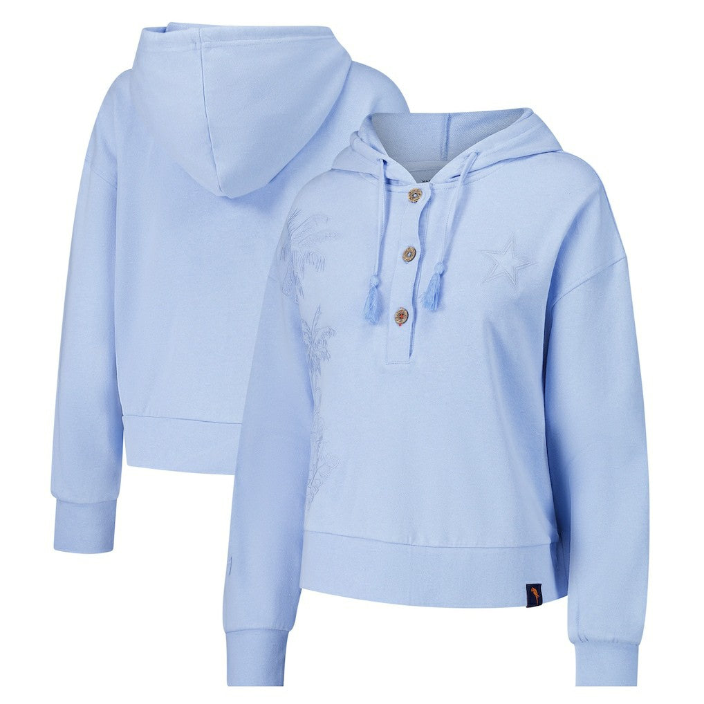 Dallas Cowboys Margaritaville Women's Island Dream Solid Pullover Hoodie Light Blue | NFL