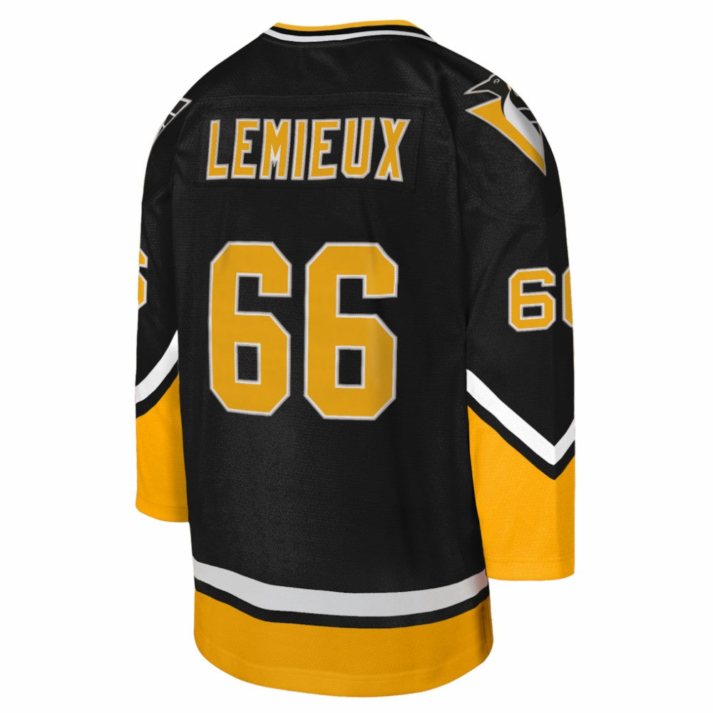 Mario Lemieux Pittsburgh Penguins Mitchell & Ness Youth 1992/93 Captain Patch Power Play Player Jersey - Black - NHL