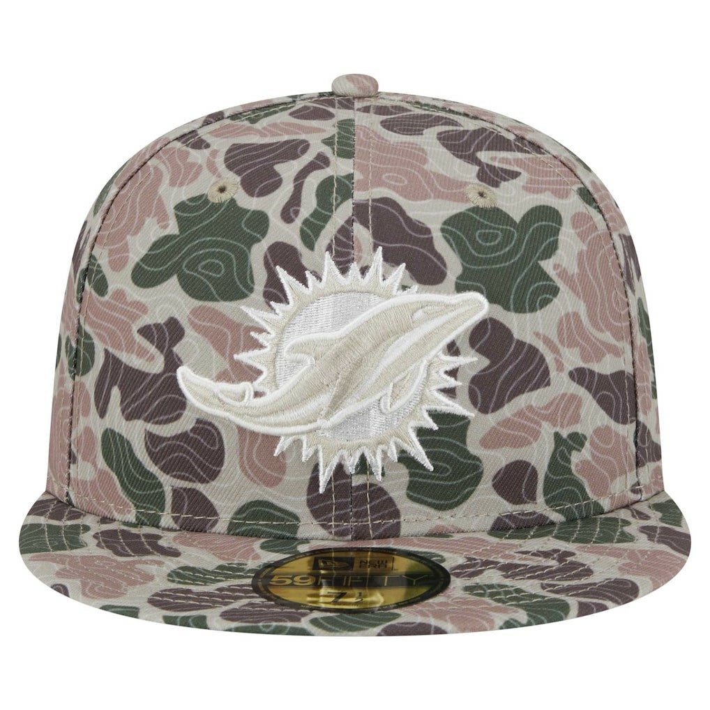 Miami Dolphins New Era Geo Camo 59FIFTY Fitted Hat | NFL