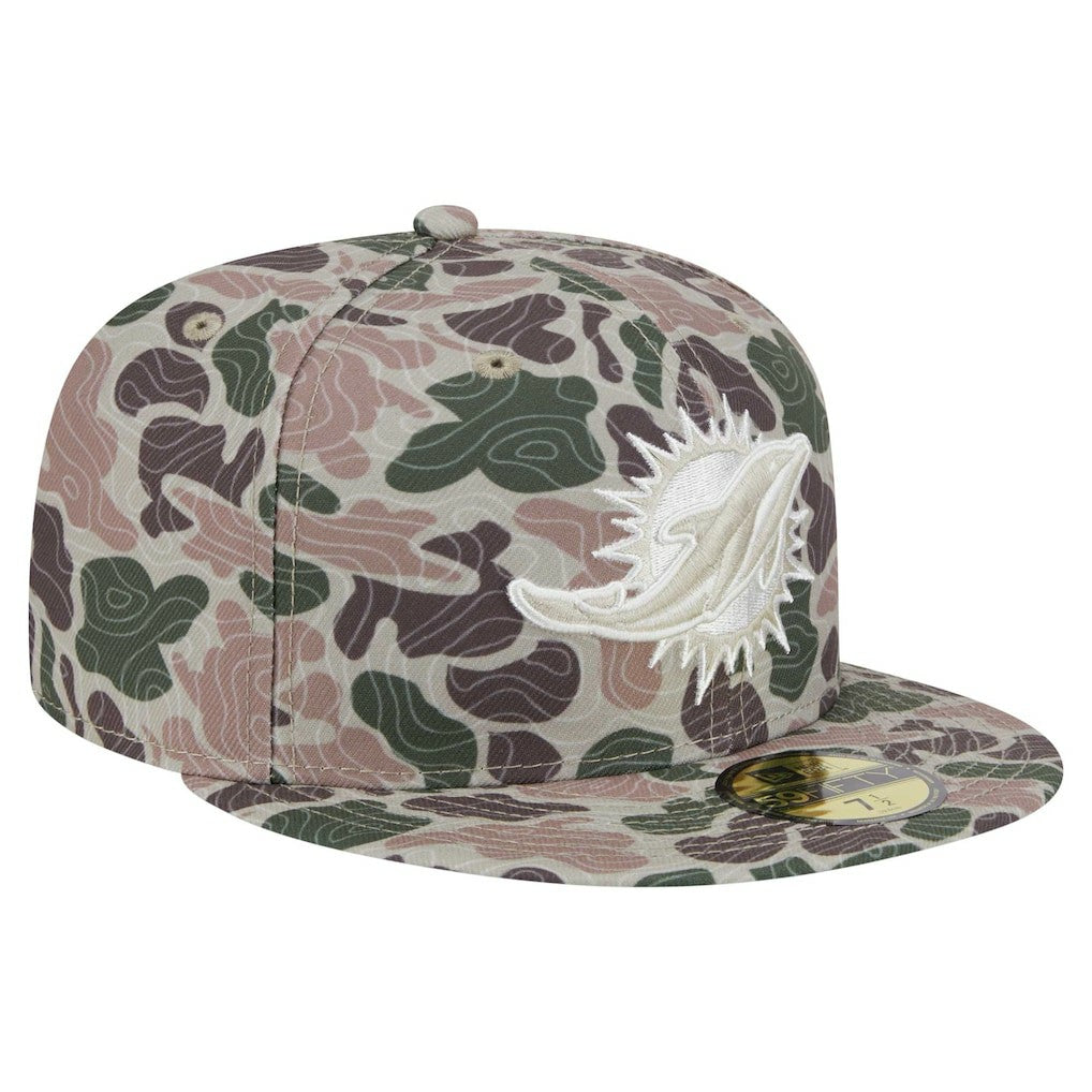 Miami Dolphins New Era Geo Camo 59FIFTY Fitted Hat | NFL