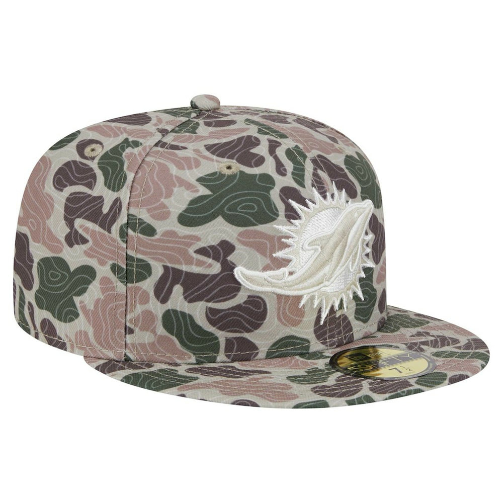 Miami Dolphins New Era Geo Camo 59FIFTY Fitted Hat | NFL