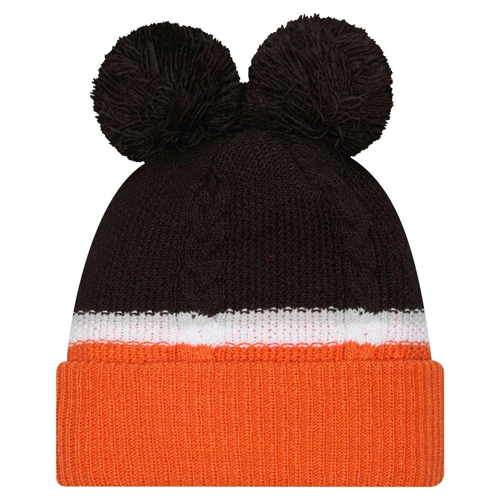 Cincinnati Bengals New Era Women's Double Bubble Cuffed Knit Hat with Poms Black | NFL
