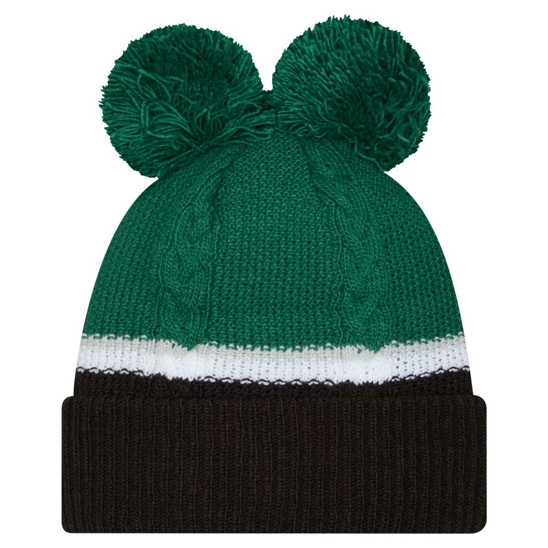 New York Jets New Era Women's Double Bubble Cuffed Knit Hat with Poms Green | NFL