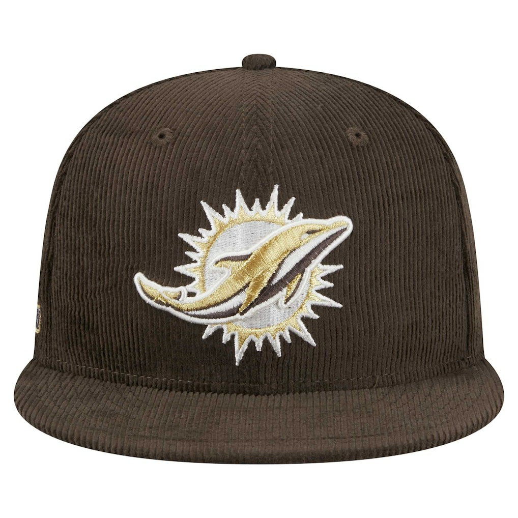 Miami Dolphins New Era Choco Cord 59FIFTY Fitted Hat Brown | NFL