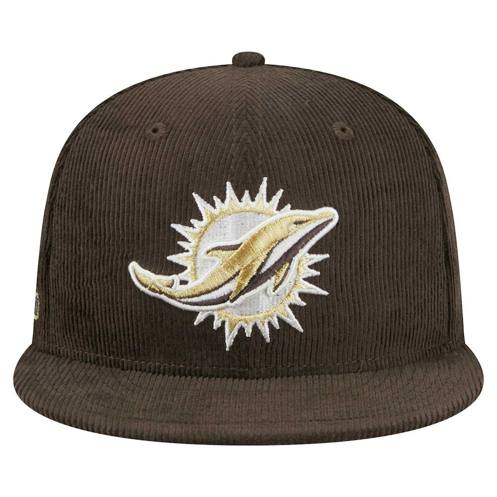 Miami Dolphins New Era Choco Cord 59FIFTY Fitted Hat Brown | NFL