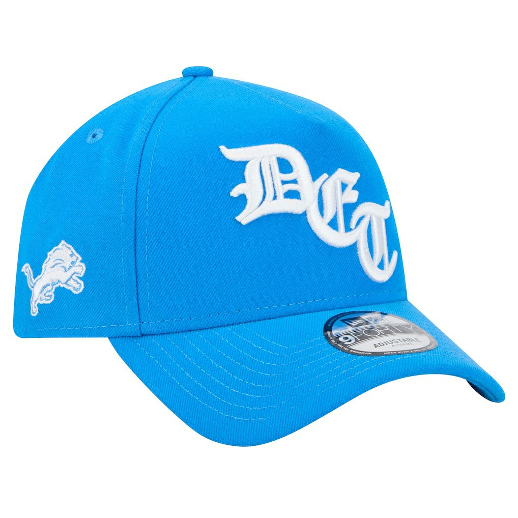 Detroit Lions New Era Mystic 9FORTY A-Frame Adjustable Hat Blue | NFL