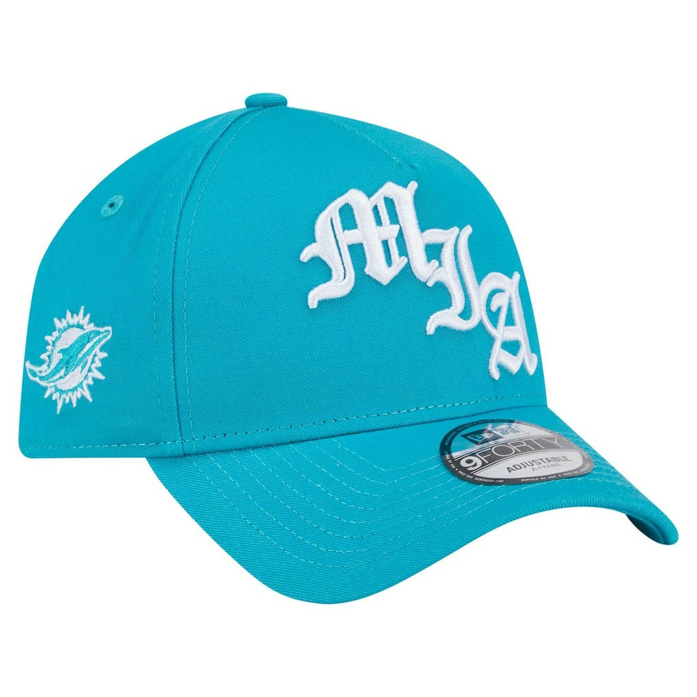 Miami Dolphins New Era Mystic 9FORTY A-Frame Adjustable Hat Aqua | NFL