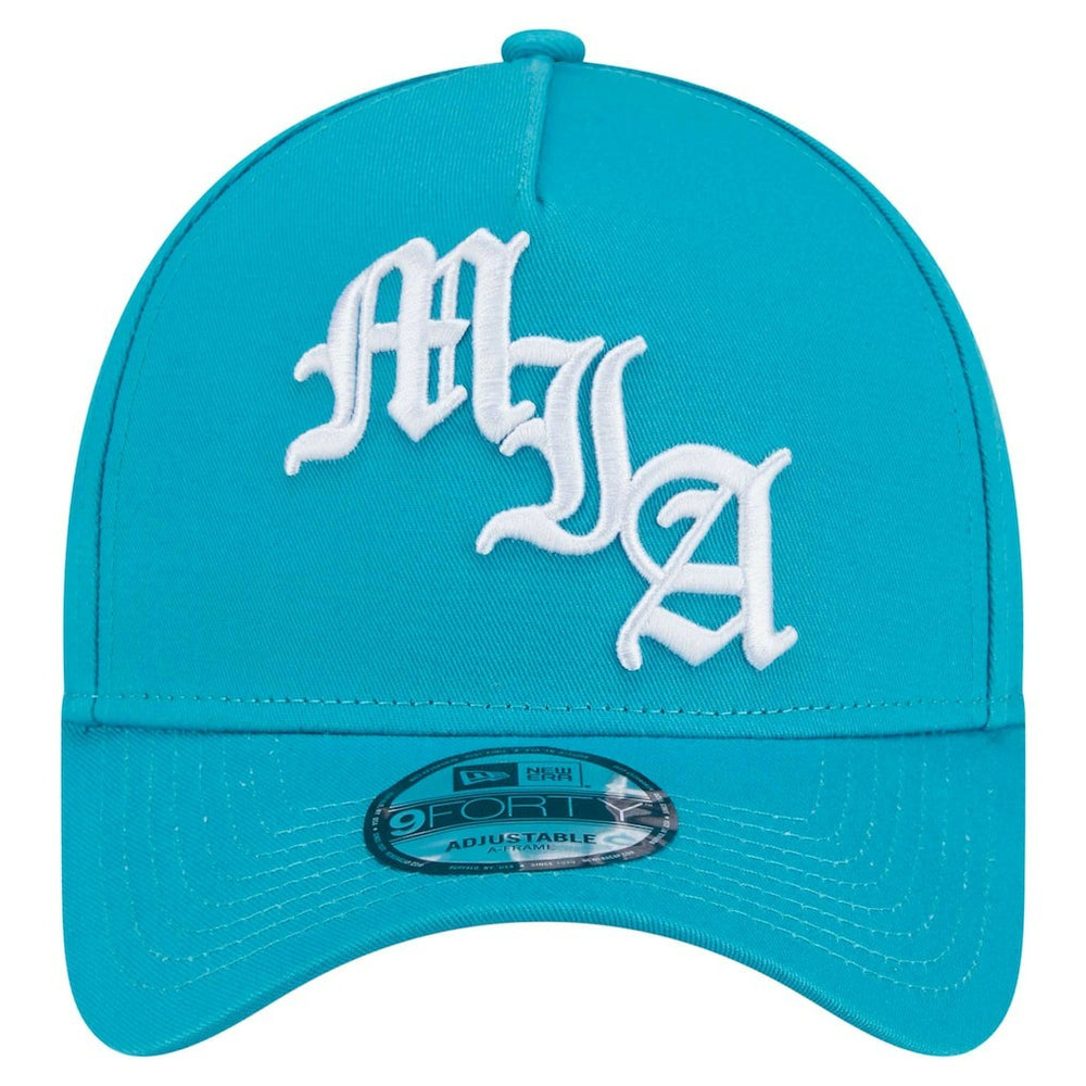 Miami Dolphins New Era Mystic 9FORTY A-Frame Adjustable Hat Aqua | NFL
