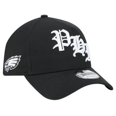 Philadelphia Eagles New Era Mystic 9FORTY A-Frame Adjustable Hat Black | NFL