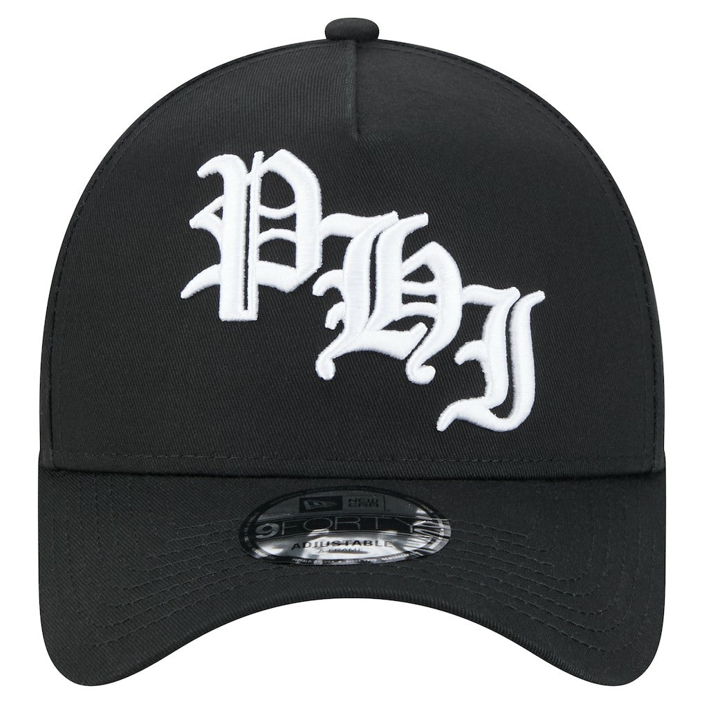 Philadelphia Eagles New Era Mystic 9FORTY A-Frame Adjustable Hat Black | NFL