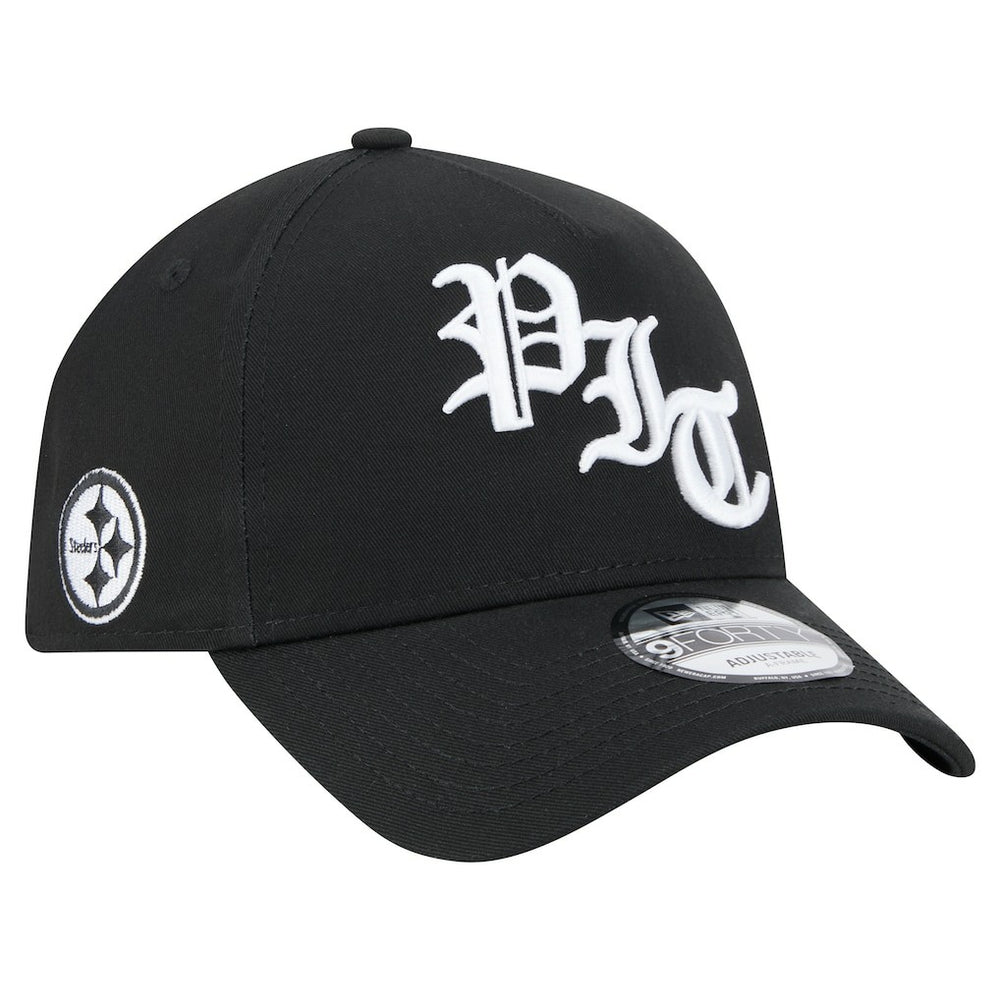 Pittsburgh Steelers New Era Mystic 9FORTY A-Frame Adjustable Hat Black | NFL