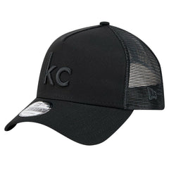 Kansas City Chiefs New Era Domain 9FORTY A-Frame Trucker Adjustable Hat Black | NFL