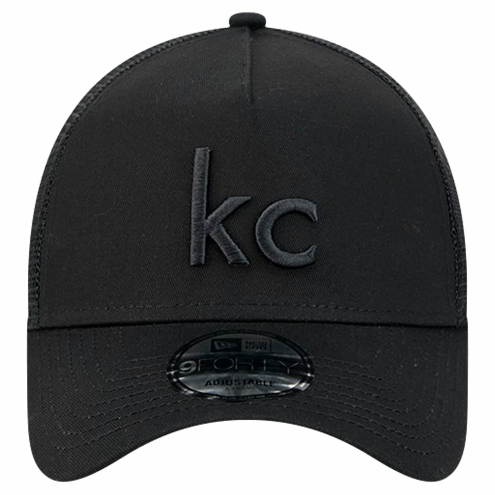 Kansas City Chiefs New Era Domain 9FORTY A-Frame Trucker Adjustable Hat Black | NFL