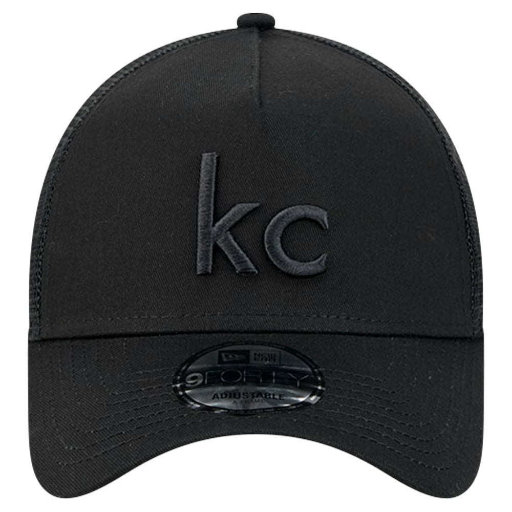 Kansas City Chiefs New Era Domain 9FORTY A-Frame Trucker Adjustable Hat Black | NFL