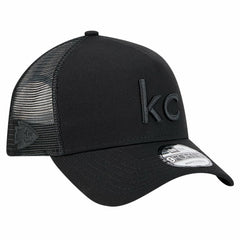 Kansas City Chiefs New Era Domain 9FORTY A-Frame Trucker Adjustable Hat Black | NFL