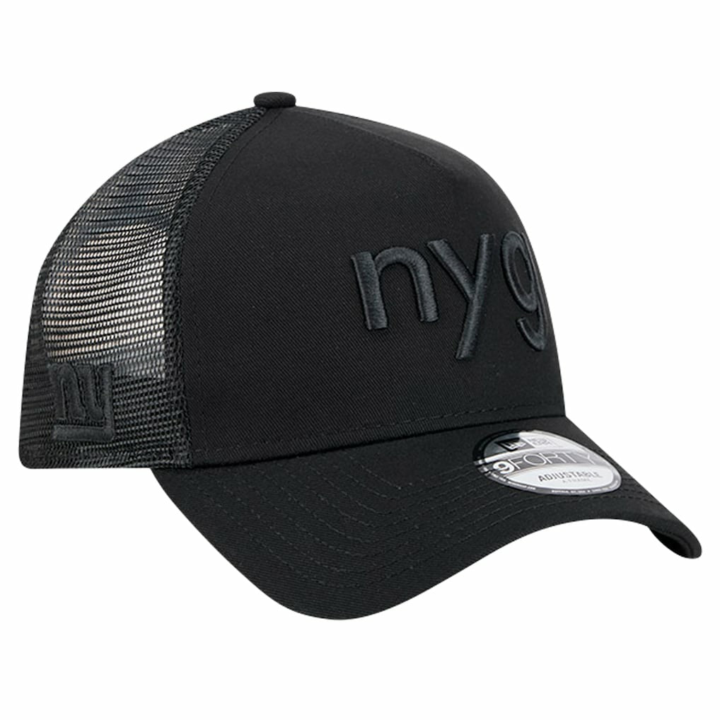 New York Giants New Era Domain 9FORTY A-Frame Trucker Adjustable Hat Black | NFL