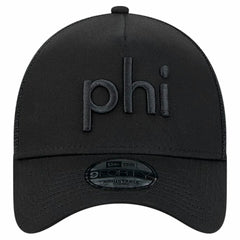 Philadelphia Eagles New Era Domain 9FORTY A-Frame Trucker Adjustable Hat Black | NFL