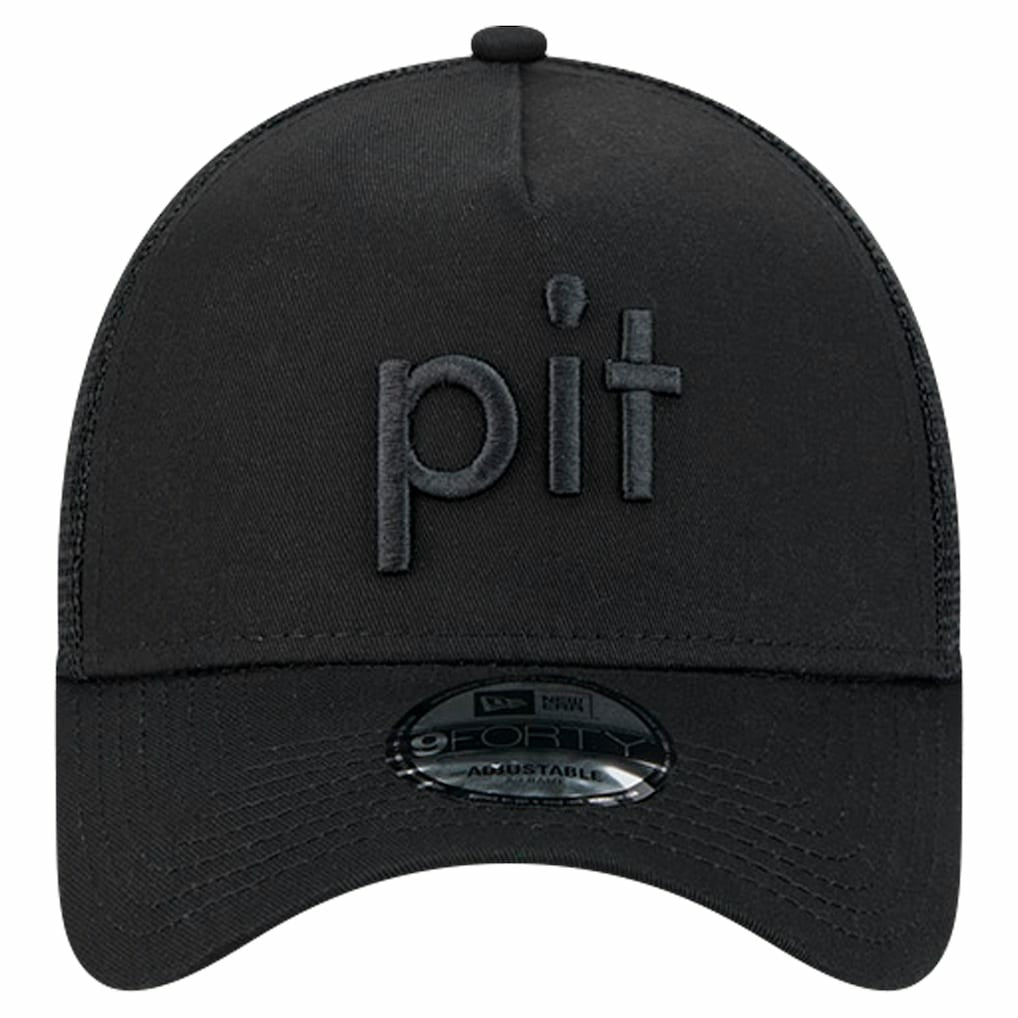 Pittsburgh Steelers New Era Domain 9FORTY A-Frame Trucker Adjustable Hat Black | NFL