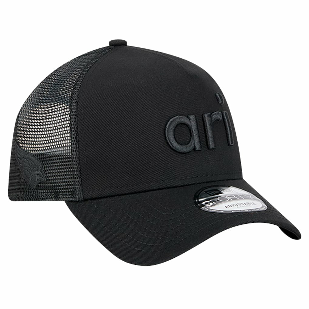 Arizona Cardinals New Era Domain 9FORTY A-Frame Trucker Adjustable Hat Black | NFL