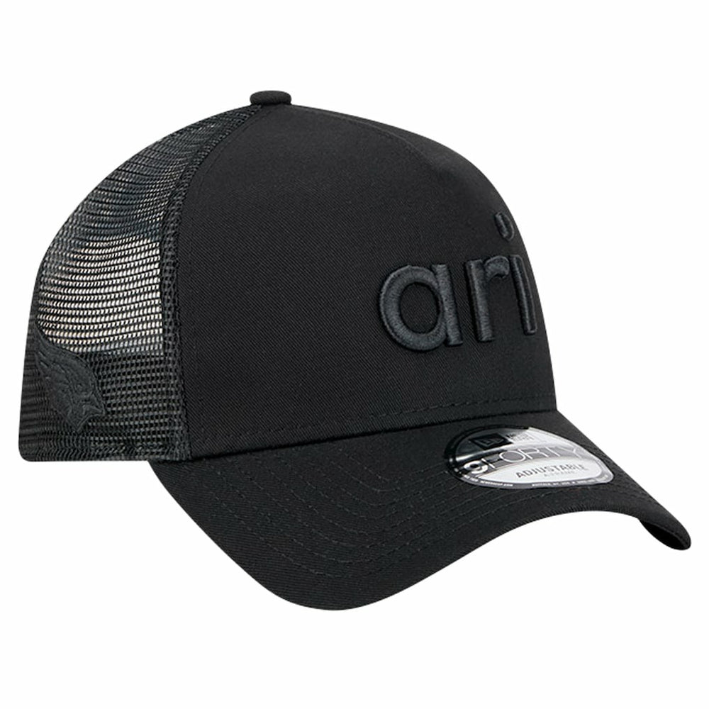 Arizona Cardinals New Era Domain 9FORTY A-Frame Trucker Adjustable Hat Black | NFL
