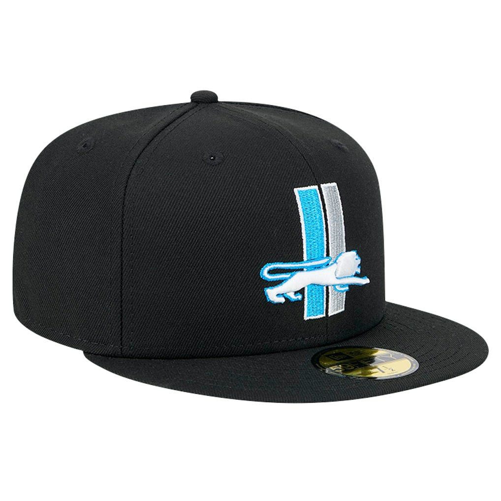 Detroit Lions New Era Omaha Throwback 59FIFTY Fitted Hat Black | NFL