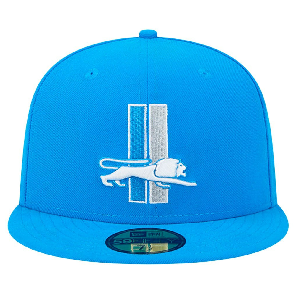 Detroit Lions New Era Omaha Throwback 59FIFTY Fitted Hat Blue | NFL