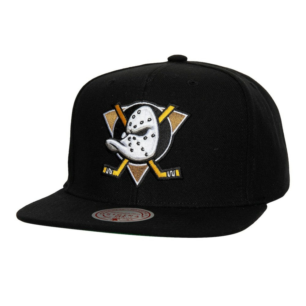 Anaheim Ducks Mitchell & Ness Core Top Spot Snapback Hat - Black - NHL
