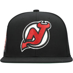 New Jersey Devils Mitchell & Ness Core Top Spot Snapback Hat - Black - NHL