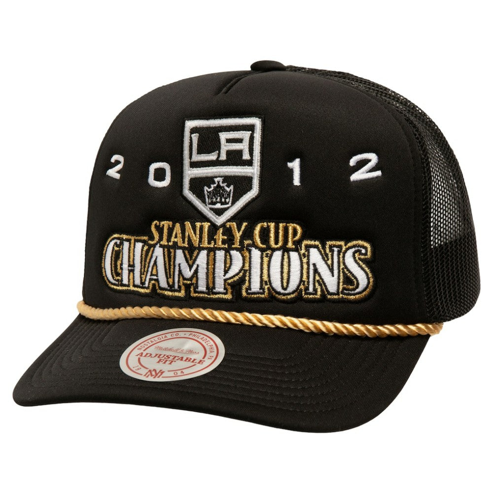 Los Angeles Kings Mitchell & Ness SOUL Collection Golden Stanley Cup Champions Trucker Adjustable Hat - Black - NHL