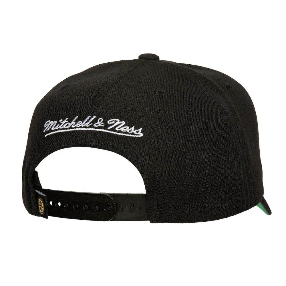 Boston Bruins Mitchell & Ness Soul Strike Neon Logo Pro Crown Adjustable Hat - Black - NHL