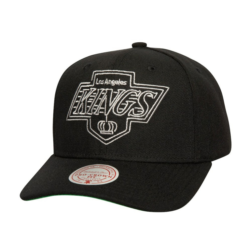 Los Angeles Kings Mitchell & Ness Soul Strike Neon Logo Pro Crown Adjustable Hat - Black - NHL