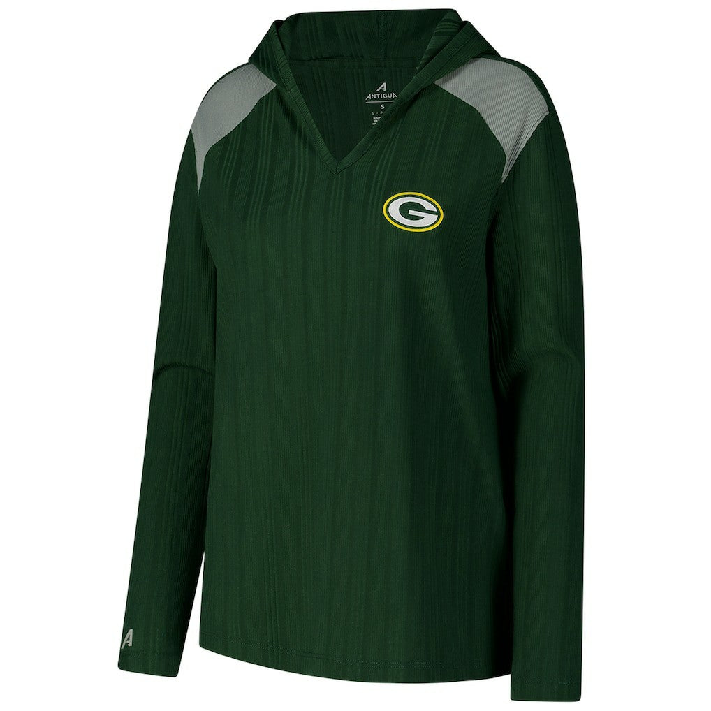 Green Bay Packers Antigua Women's Opulent Long Sleeve Hoodie T-Shirt Green | NFL