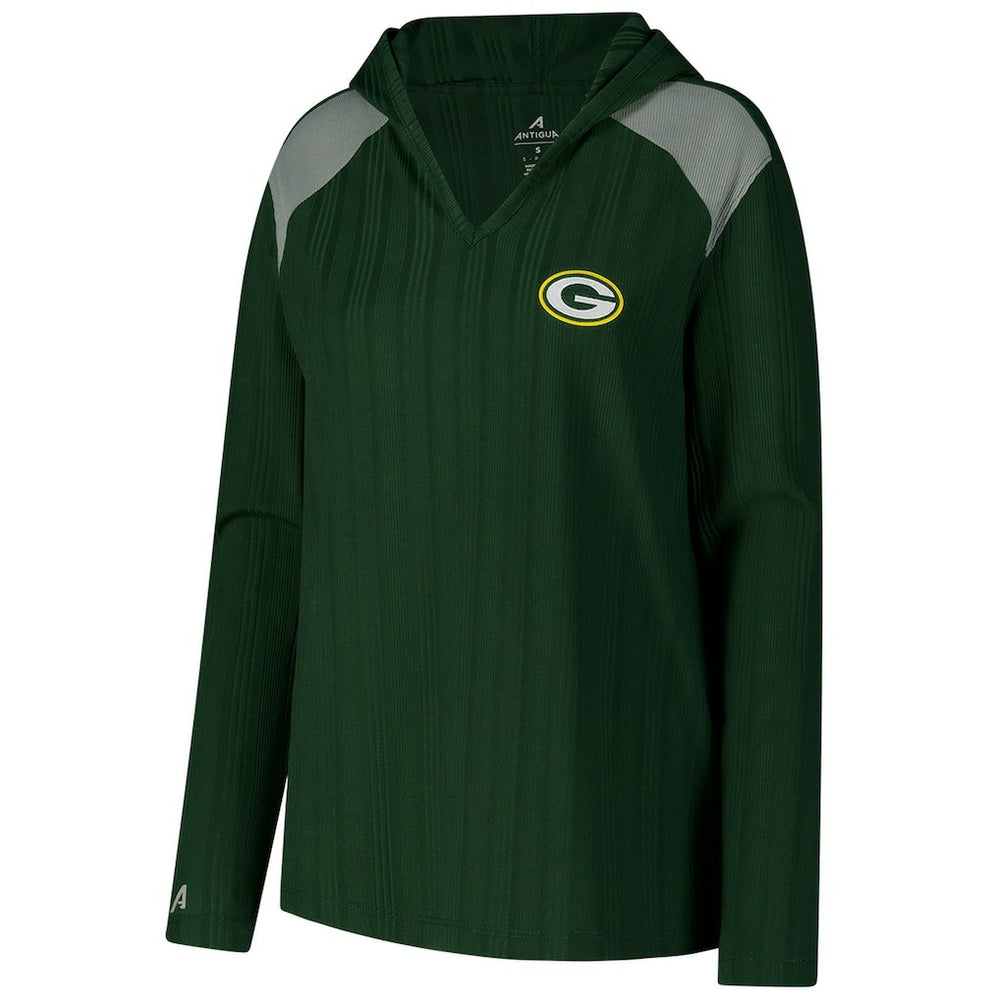 Green Bay Packers Antigua Women's Opulent Long Sleeve Hoodie T-Shirt Green | NFL