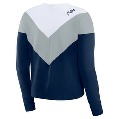 Dallas Cowboys WEAR by Erin Andrews Women's Plus Size Chevron Tri-Blend Long Sleeve T-Shirt Navy | NFL