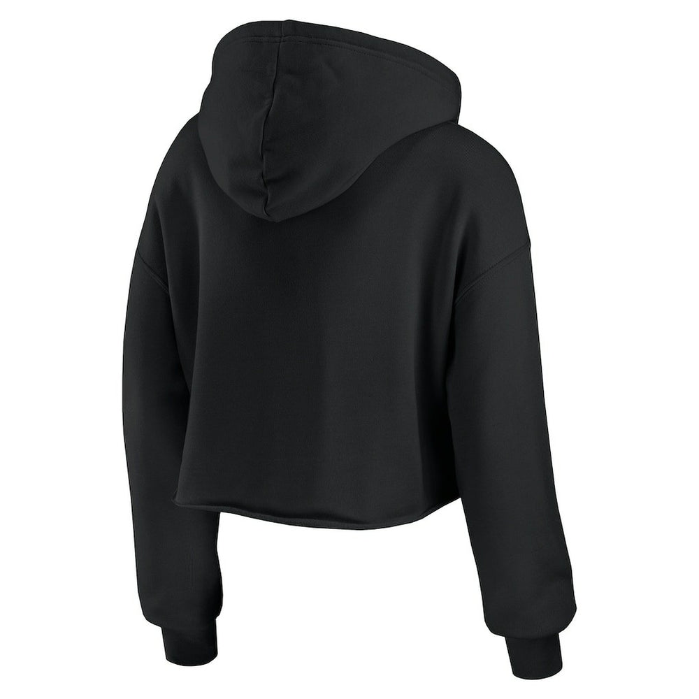 Dallas Cowboys WEAR by Erin Andrews Women's Prime Cropped Pullover Hoodie Black | NFL